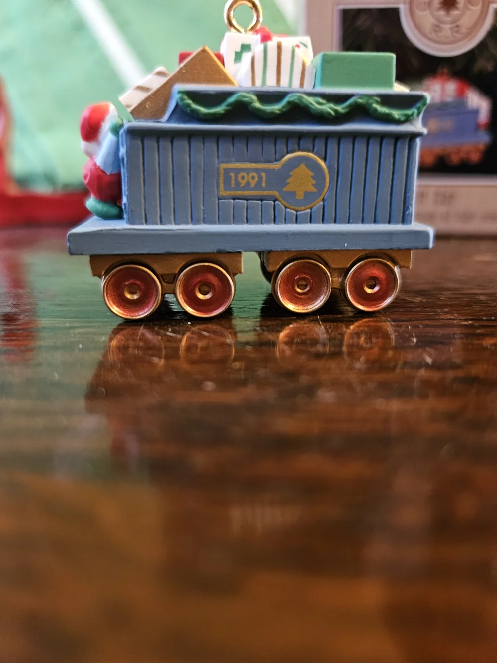 Hallmark Keepsake Blue Gift Car Ornament with Colorful Presents